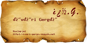 Óvári Gergő névjegykártya